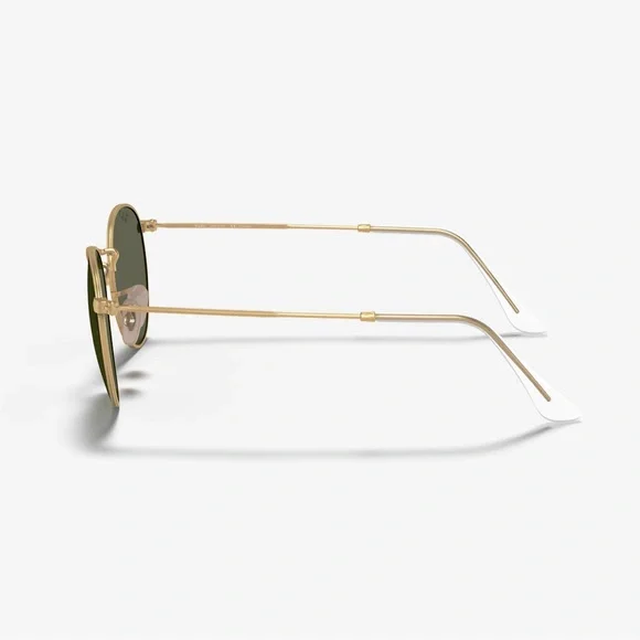 Ray-Ban RB3447 Polarized Round Metal Sunglasses (Gold Wire / Green Lenses) - Picture 2 of 6